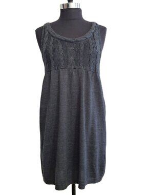 H&M Sz M Babydoll Cable Knit Dress Jumper/Top Empire Waist Chunky Cableknit Cute